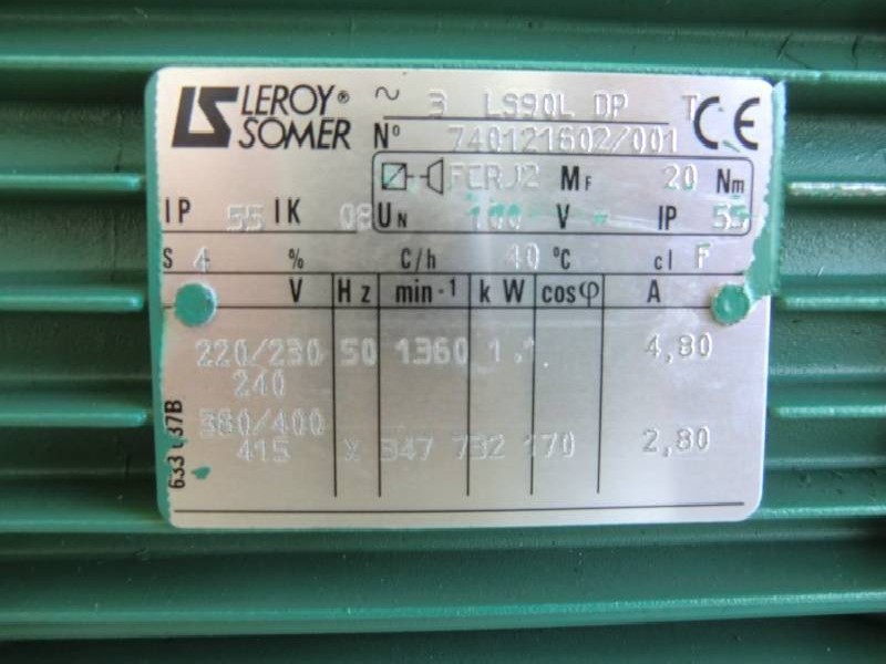 Gear motor Getriebemotor mit Bremse LEROY SOMER Typ: LS90L DP T ( LS90LDPT ) Neu ! photo on Industry-Pilot